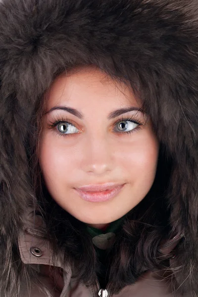 Girl in furs — Stock Photo, Image