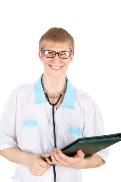 Jonge lachende dokter — Stockfoto