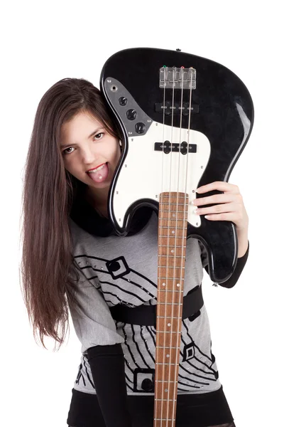 Girl with guitar — Stock Photo, Image