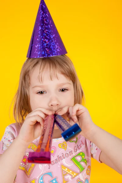 Meisje en verjaardag — Stockfoto