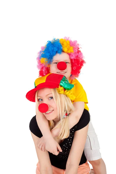 Cute bright clowns — Stock Photo, Image