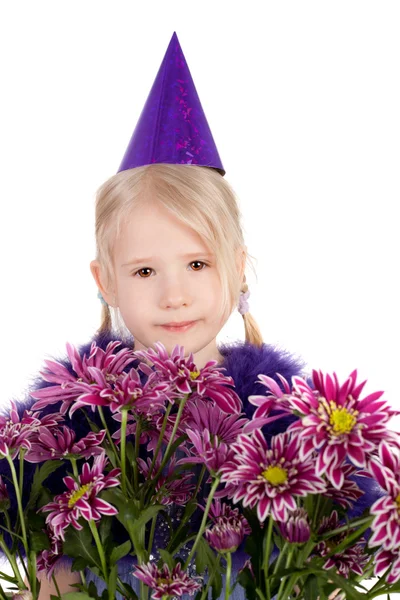 Mädchen und Blumen — Stockfoto