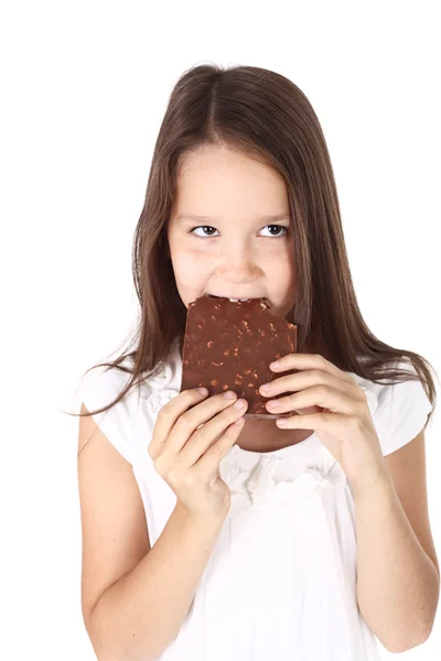 少女とチョコレート — ストック写真