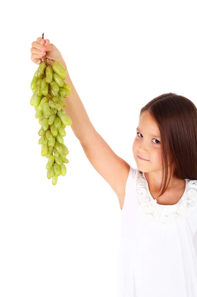 Niña y uvas —  Fotos de Stock