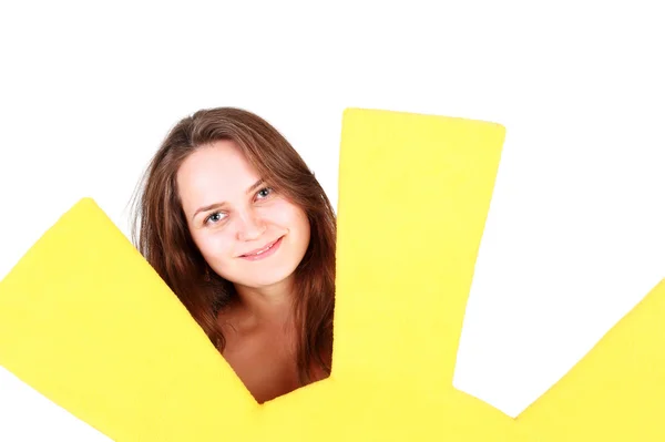 Ragazza guardando fuori dal sole — Foto Stock