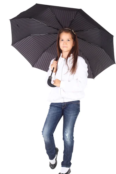 Flickan och paraplyet — Stockfoto