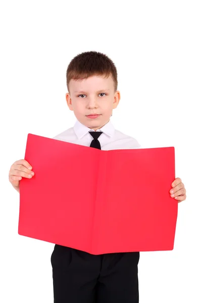 Boy with the red folder — Stockfoto