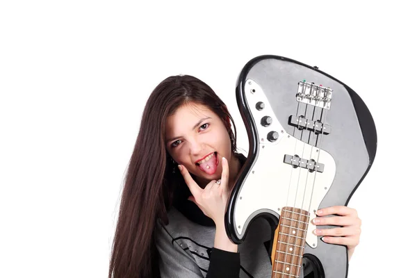 Menina com guitarra — Fotografia de Stock