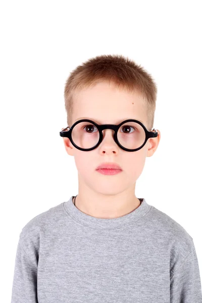 Kleiner Junge in der runden Brille — Stockfoto