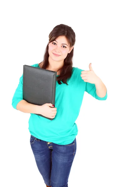 Student showing thumb up — Stock Photo, Image