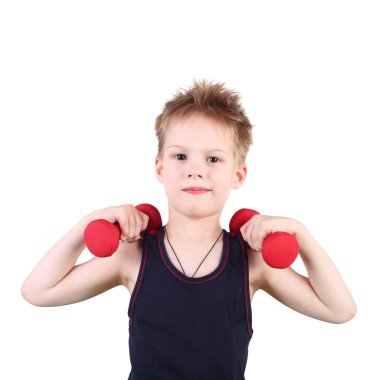 Çocuk dumbbells ile eğitim