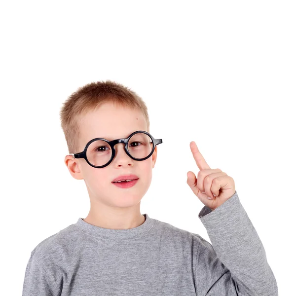 Junge mit der runden Brille — Stockfoto