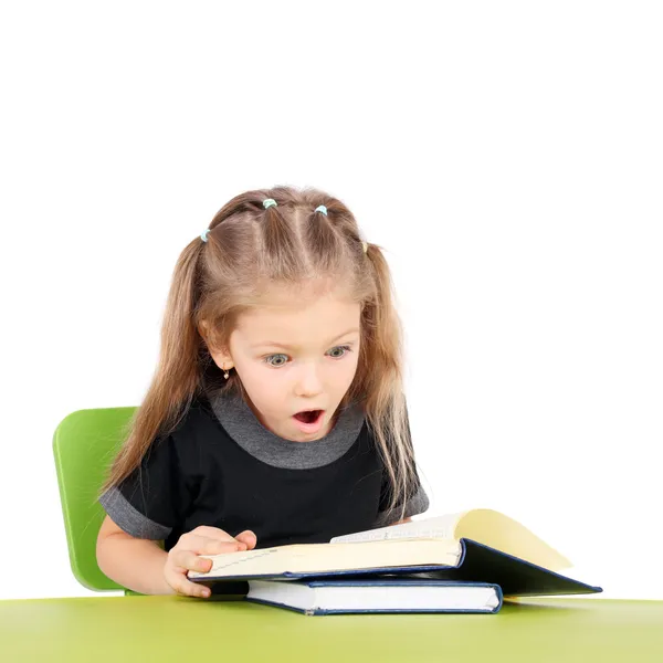 Meisje met de boeken — Stockfoto