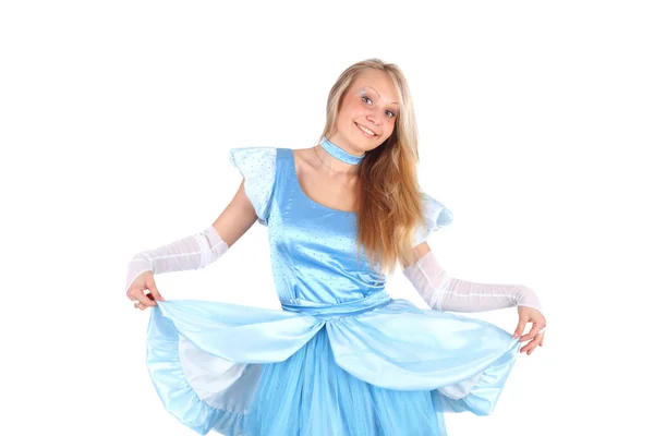 Mädchen im hellblauen Kleid — Stockfoto