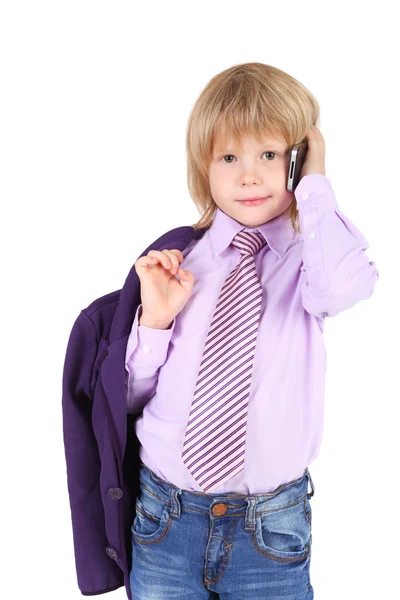 Niño usando camisa elegante y corbata — Foto de Stock