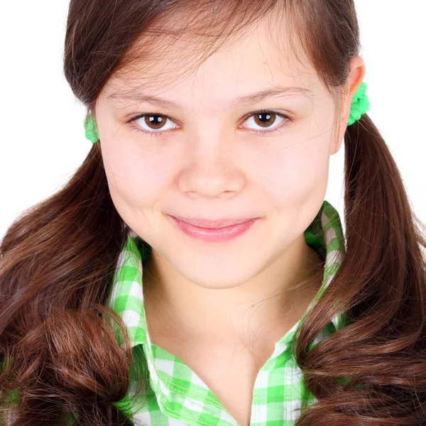 Girl in the checkered shirt — Stock Photo, Image