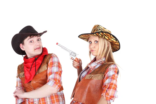 Kovboj a cowgirl — Stock fotografie