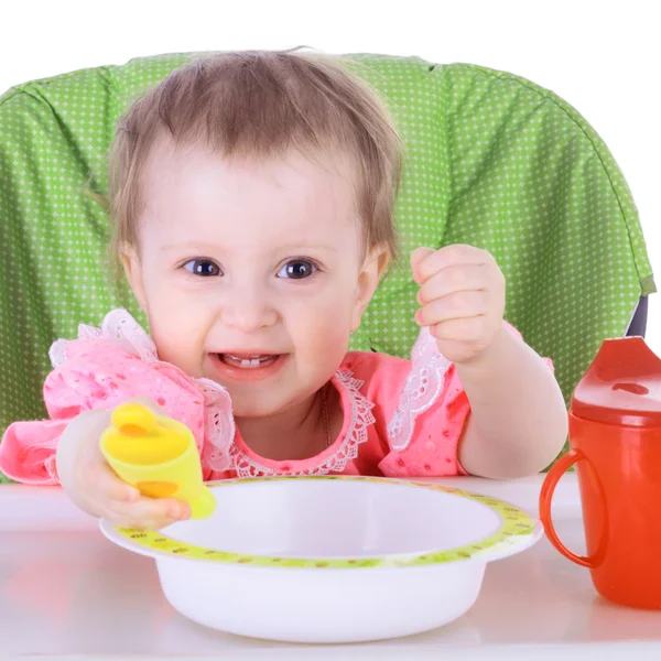 Baby having a dinner — Stock Photo, Image