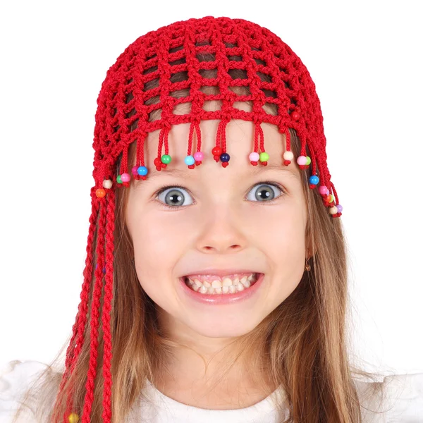 Girl in the  knitted cap — Stock Photo, Image
