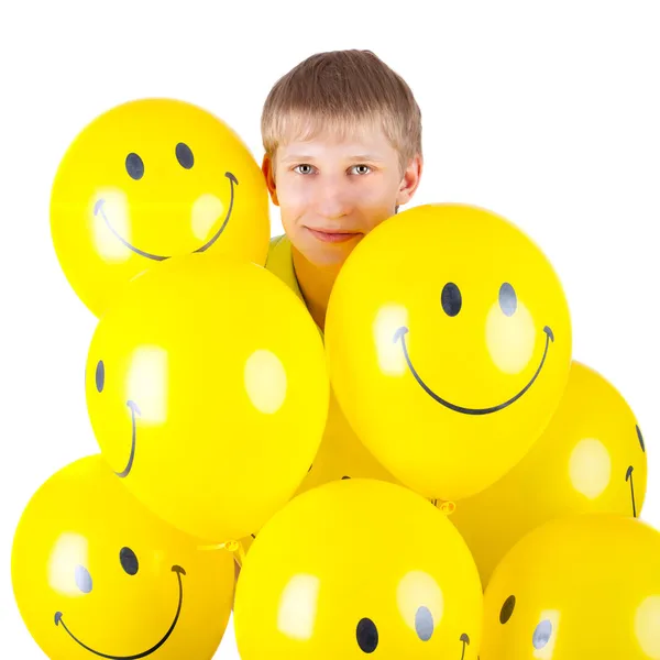 Man met ballonnen — Stockfoto