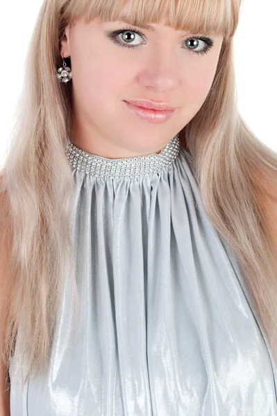 Girl in the silver blouse — Stock Photo, Image