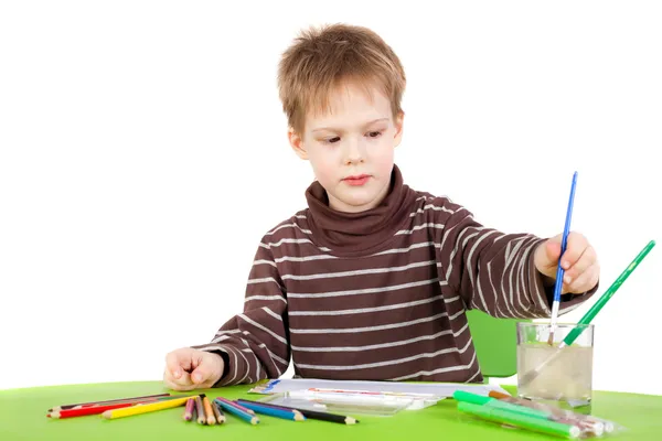 Little boy painting Stock Photo