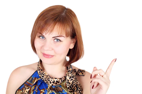 Girl gesturing with her finger — Stock Photo, Image