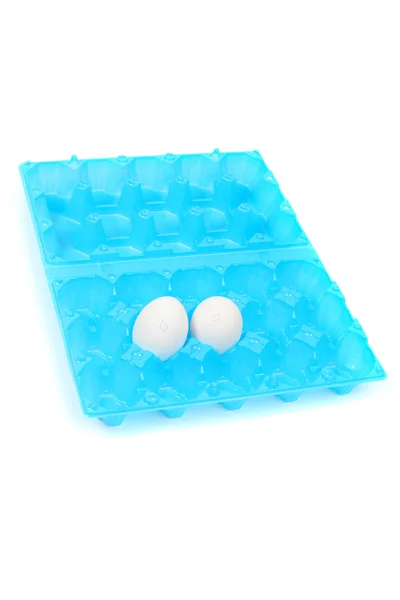 Eggs in plastic container — Stock Photo, Image