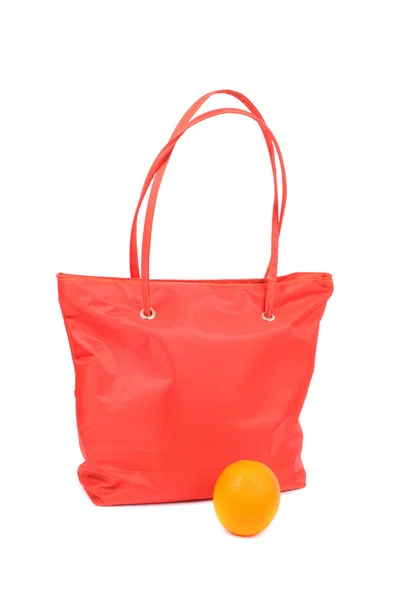 Tasche und Orange — Stockfoto