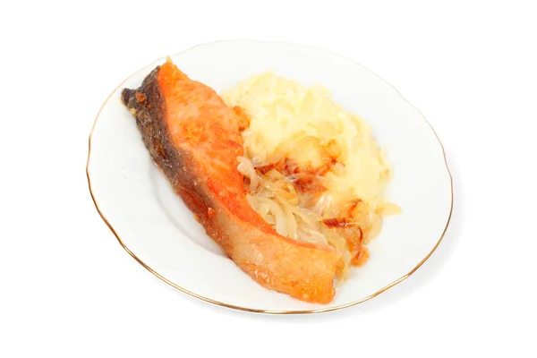 Рыба и картофель крупным планом — стоковое фото