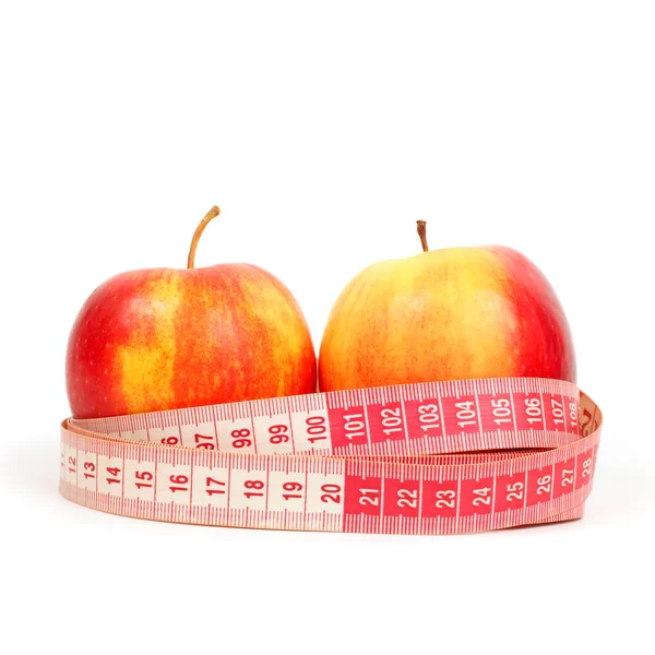 Manzanas y cinta adhesiva —  Fotos de Stock