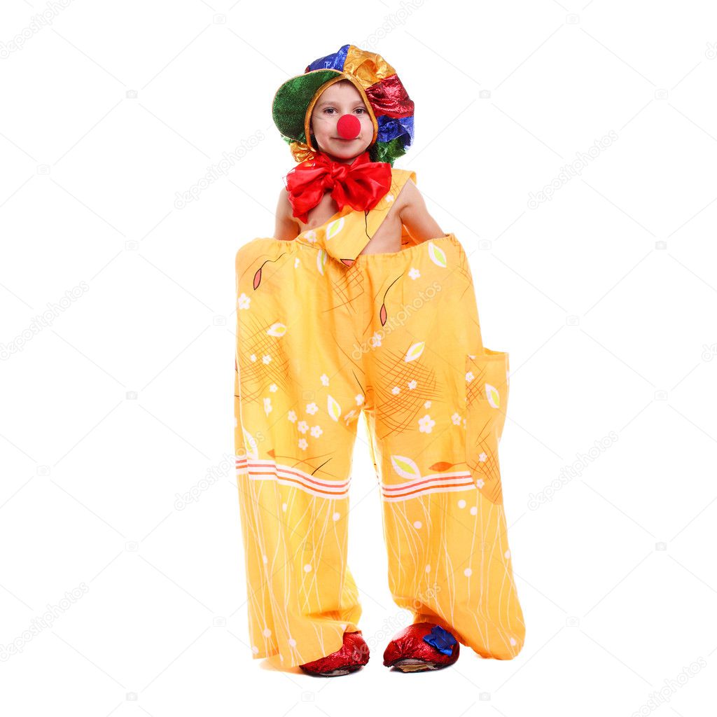 Boy dressed as a clown