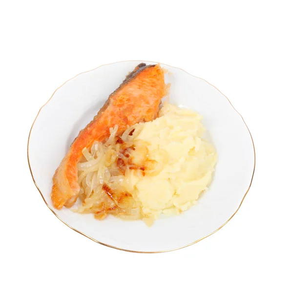Рыба и картофель крупным планом — стоковое фото