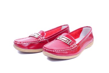Red glossy mocassins clipart