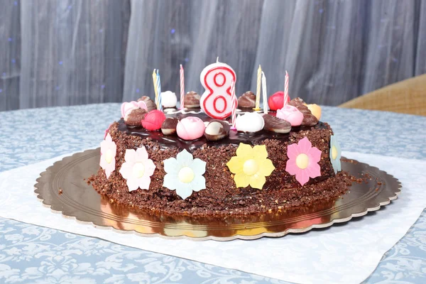 Gâteau d'anniversaire chocolat — Photo