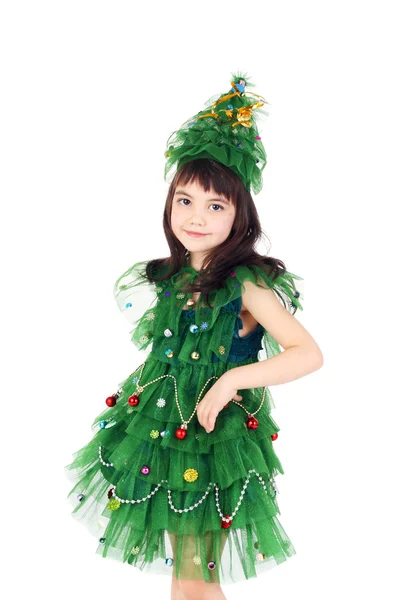 Newyear tree girl — Stock Photo, Image