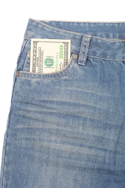 Jeans and dollars — Stock Photo, Image