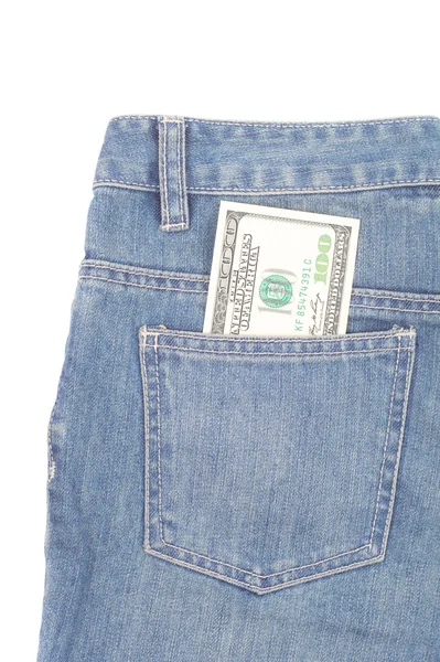 Jeans and dollars — Stock Photo, Image