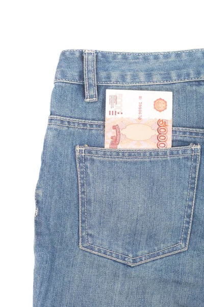 Dinero y jeans —  Fotos de Stock
