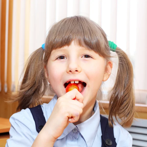 Meisje met de snoep — Stockfoto