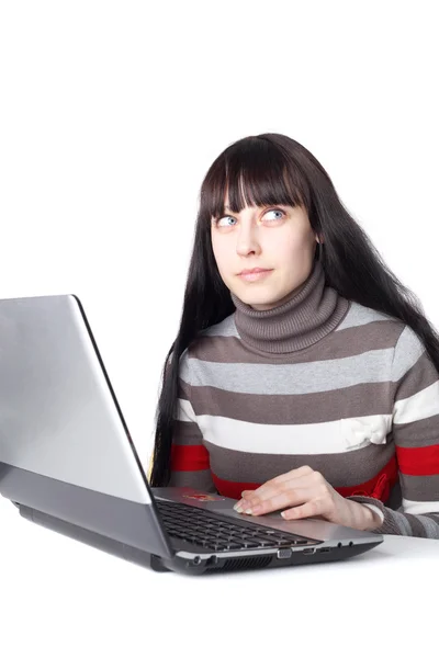 Menina com laptop — Fotografia de Stock