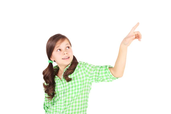 Girl pointing — Stock Photo, Image