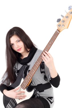 Kız ve elektro gitar