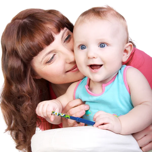 Mãe com seu filhinho bonito — Fotografia de Stock