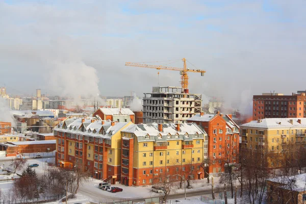 Vintern staden tak — Stockfoto