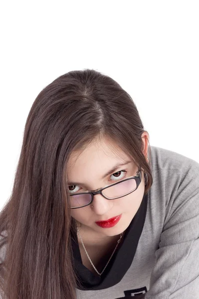 Mujer joven en las gafas — Foto de Stock