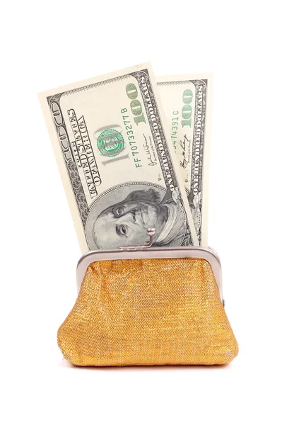 钱包和美元γρι-γρι και δολάρια — Φωτογραφία Αρχείου