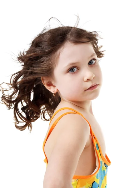 Little girl in the summer dress — Stock Photo, Image