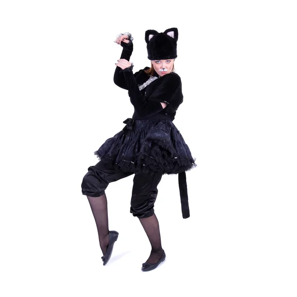Schauspielerin als Muschi-Katze verkleidet — Stockfoto