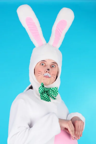 Man in the costume of  hare — Stock Photo, Image